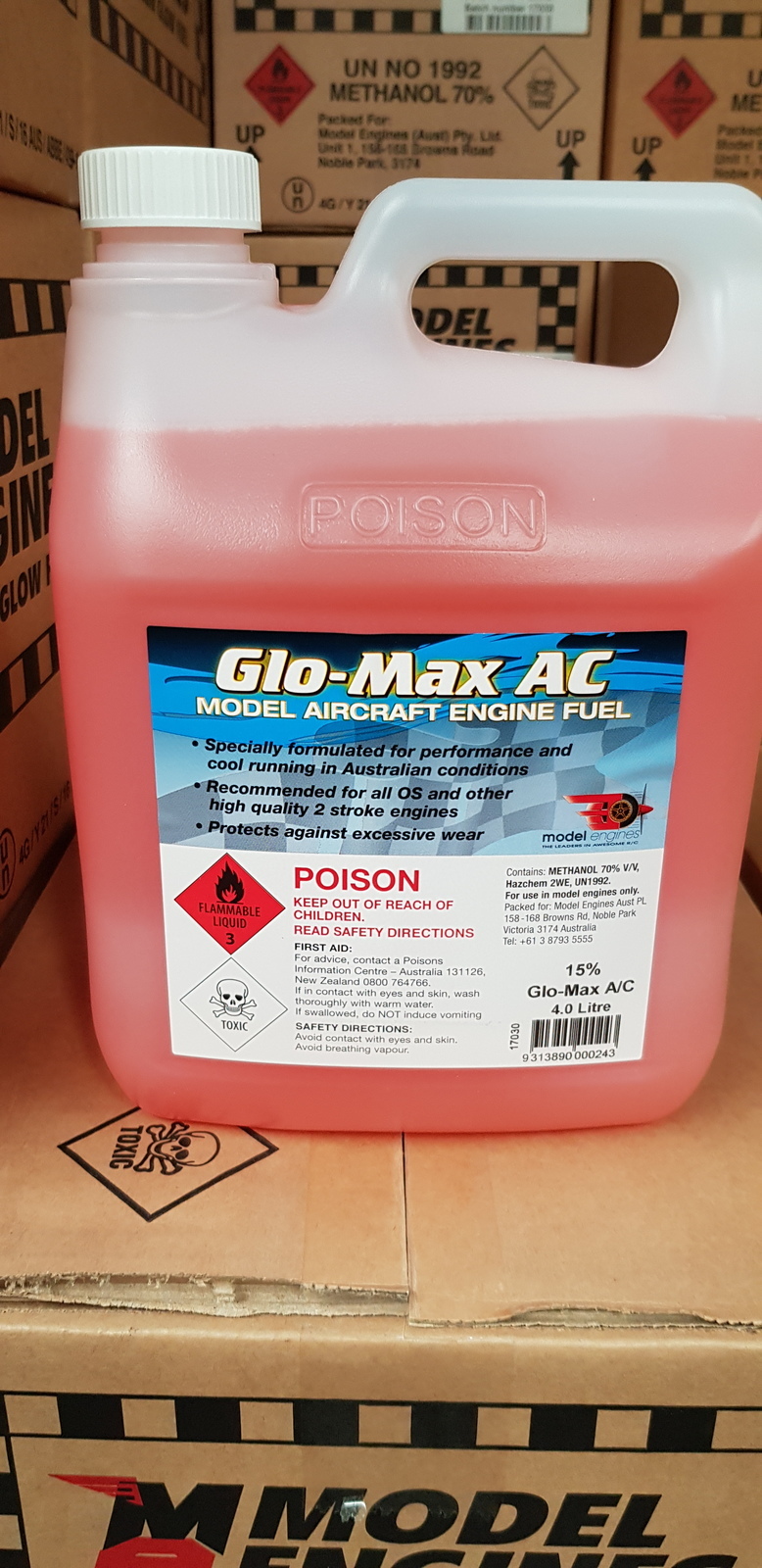 Glow Max AC 5% Nitro 4lt Fuel