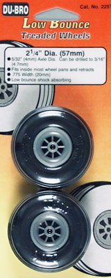 Dubro Low Bounce Threaded Wheels 2-1/2":1pair