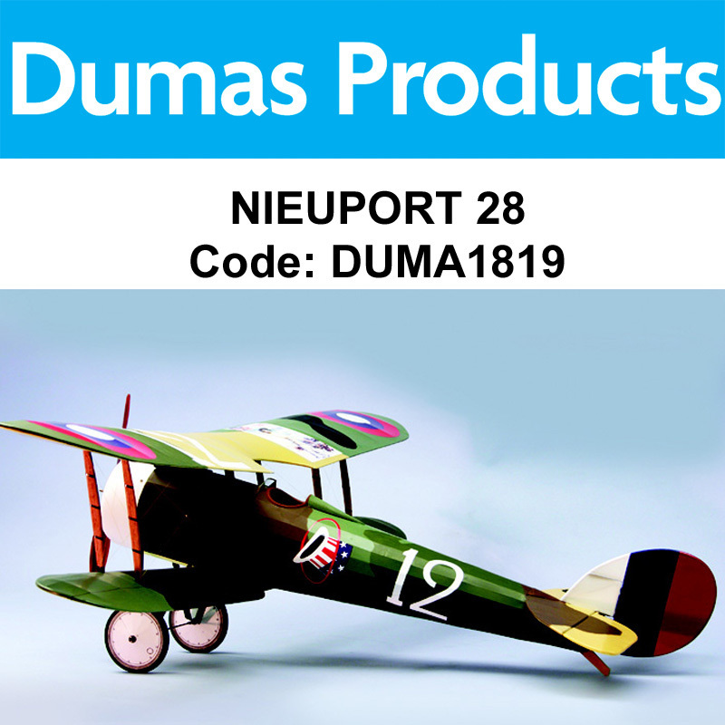 DUMAS 1819, Nieuport 28, 35" R/C ELECTRIC POWERED