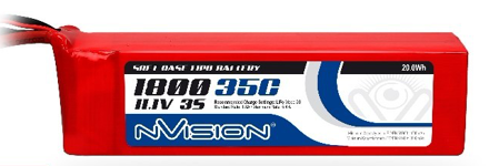 nVision Lipo 1800mah, 3s, 11.1V 35c (Deanplug)