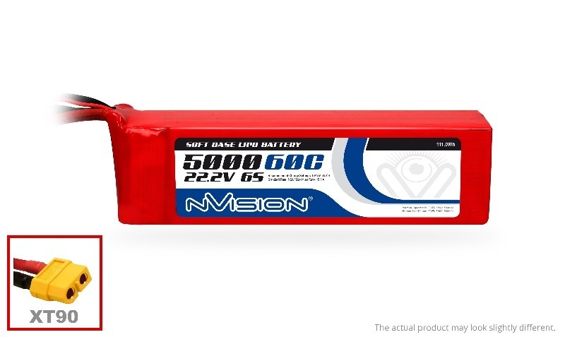nVision LiPo 5000mAh 6S , 22.2V 60C (XT90 plug)