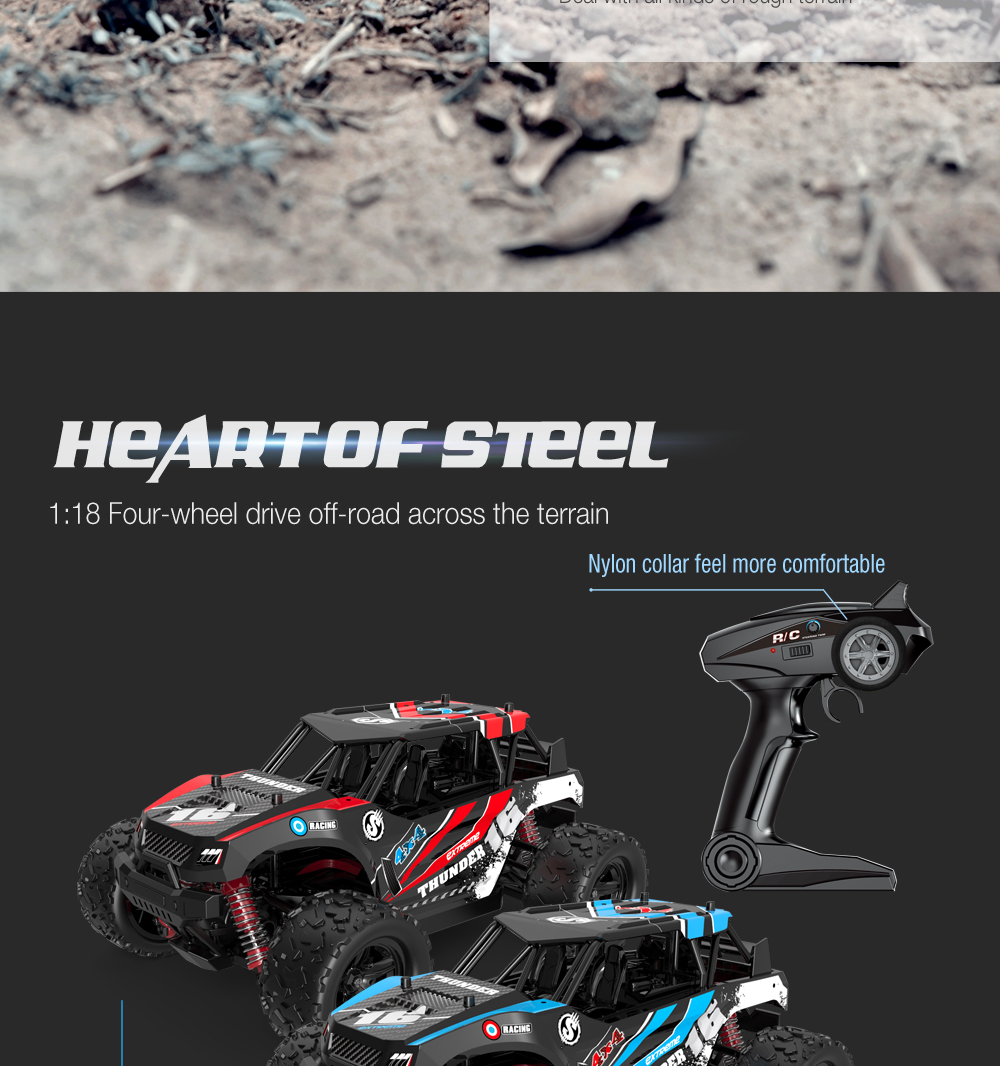 TRC 1/18, STORM RED BODY, 4WD RTR High Speed Truck 2.4G, 35KM