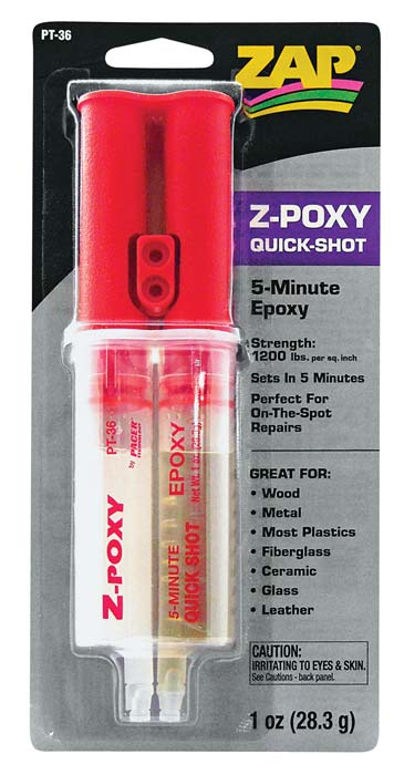 ZAP PT-36, 1 OZ. 5 MINUTE Z-POXY QUICK SHOT